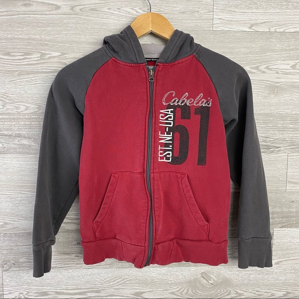 Cabela’s Red & Gray Full Zip Hoodie Sweater